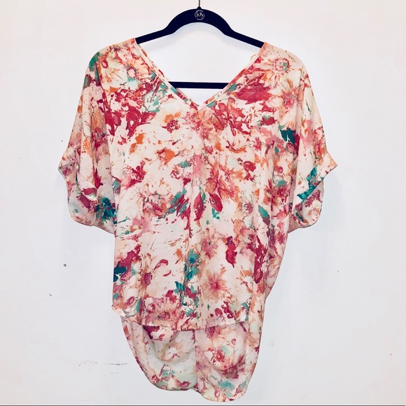 Floral High Low Top - Picture 1 of 2